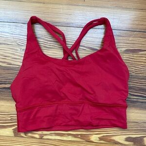 Lululemon red cross back sports bra
